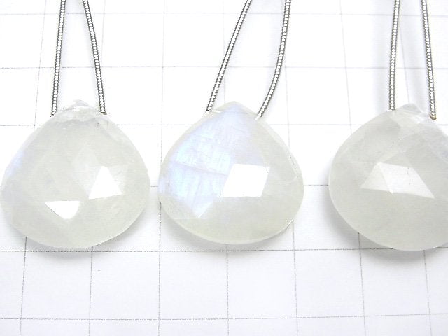 [Video]High Quality Rainbow Moonstone AAA- Chestnut Faceted Briolette 1pc