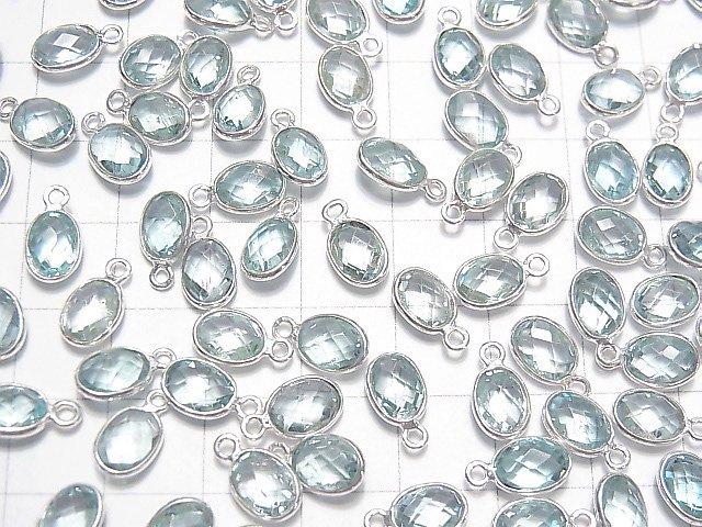 [Video] High Quality Sky Blue Topaz AAA- Bezel Setting Faceted Oval 8x6mm Silver925 5pcs