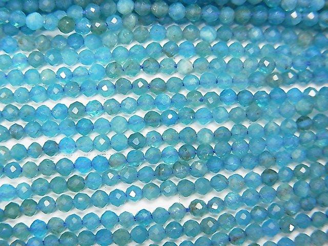 [Video] High Quality! 2pcs $9.79! Blue Apatite AA++ Faceted Round 2mm 1strand beads (aprx.15inch / 37cm)