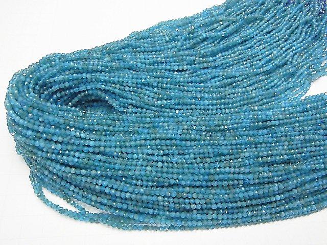 [Video] High Quality! 2pcs $9.79! Blue Apatite AA++ Faceted Round 2mm 1strand beads (aprx.15inch / 37cm)