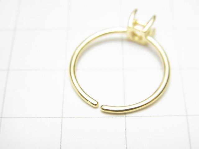 [Video] Silver925 Ring Frame (Prong Setting) Round Faceted 4mm 18KGP Free Size 1pc