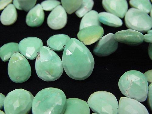 [Video] Arizona Sleeping Beauty Turquoise AA Pear shape Faceted Briolette half or 1strand beads (aprx.7inch / 18cm)