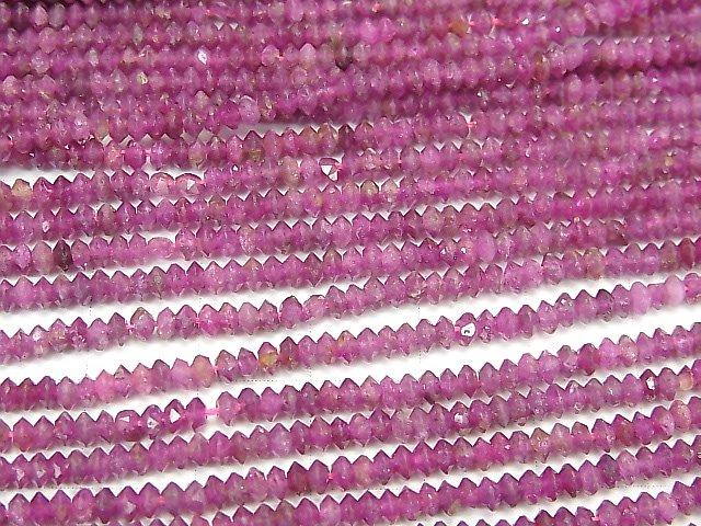 [Video] High Quality! Ruby AA Abacus Round Cut 3x3x1.5mm 1strand beads (aprx.15inch / 37cm)