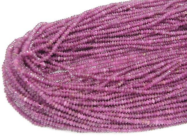 [Video] High Quality! Ruby AA Abacus Round Cut 3x3x1.5mm 1strand beads (aprx.15inch / 37cm)