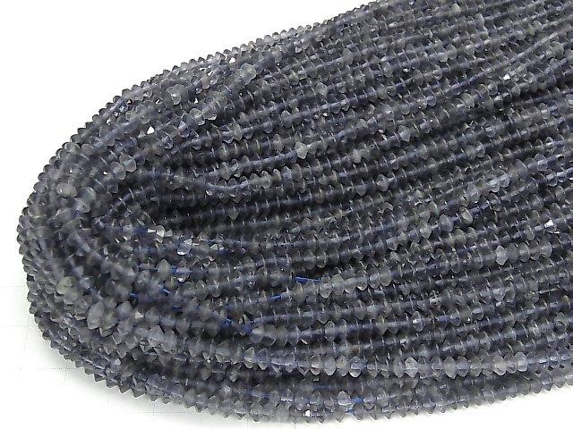 [Video] High Quality! Iolite AA+ Abacus Round Cut 4x4x2mm 1strand beads (aprx.15inch / 37cm)