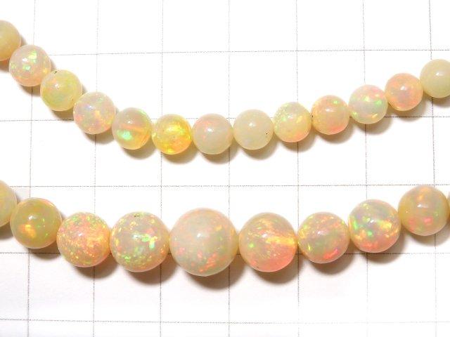 [Video] [One of a kind] Top Quality Precious Opal AAAAA Round 5-9mm Size Gradation 1strand beads (aprx.17inch / 41cm) NO.5
