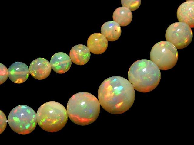 [Video] [One of a kind] Top Quality Precious Opal AAAAA Round 5-9mm Size Gradation 1strand beads (aprx.17inch / 41cm) NO.6
