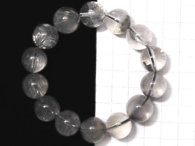[Video] [One of a kind] Platinum Rutilated Quartz AAA- Round 14.5mm Bracelet NO.37