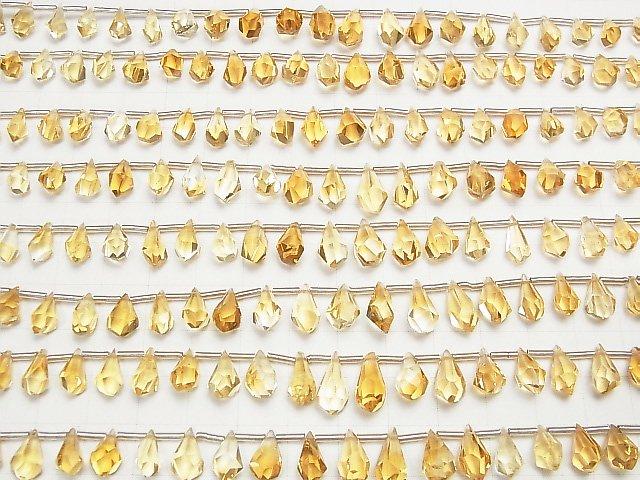 [Video] High Quality Citrine AAA Rough Drop Faceted Briolette half or 1strand beads (aprx.6inch / 16cm)