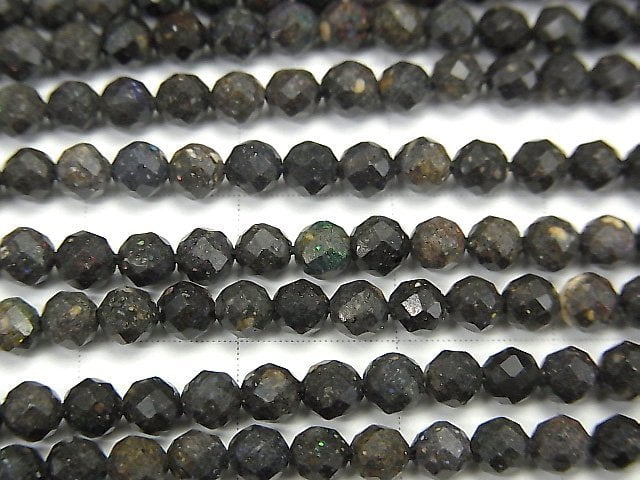 [Video] High Quality! Matrix Opal AA+ Faceted Round 3mm 1strand beads (aprx.15inch/36cm)