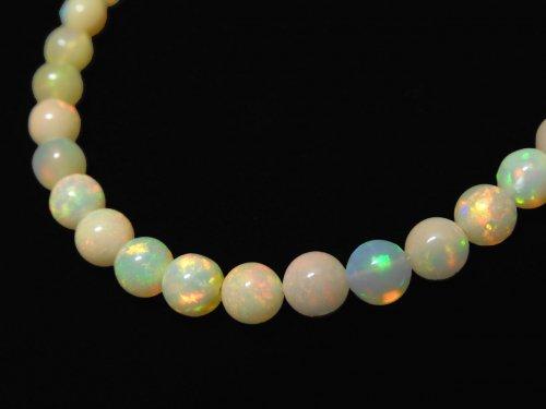 [Video] [One of a kind] High Quality Precious Opal AAAA Round 2.5-4.5mm Size Gradation Necklace NO.4