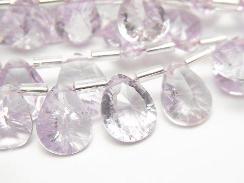 [Video] High Quality Pink Amethyst AAA Pear shape Concave Cut half or 1strand (18pcs)