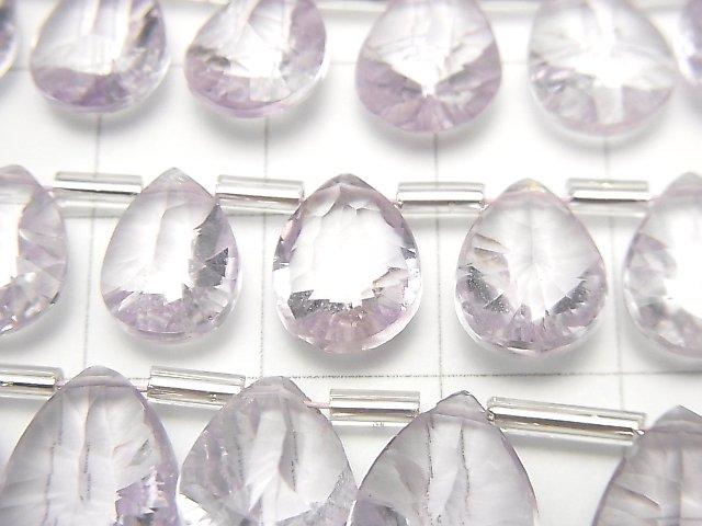 [Video] High Quality Pink Amethyst AAA Pear shape Concave Cut half or 1strand (18pcs)