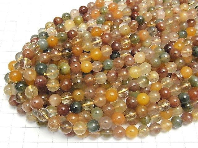 [Video] Multicolor Rutilated Quartz AAA Round 8mm half or 1strand beads (aprx.15inch / 36cm)