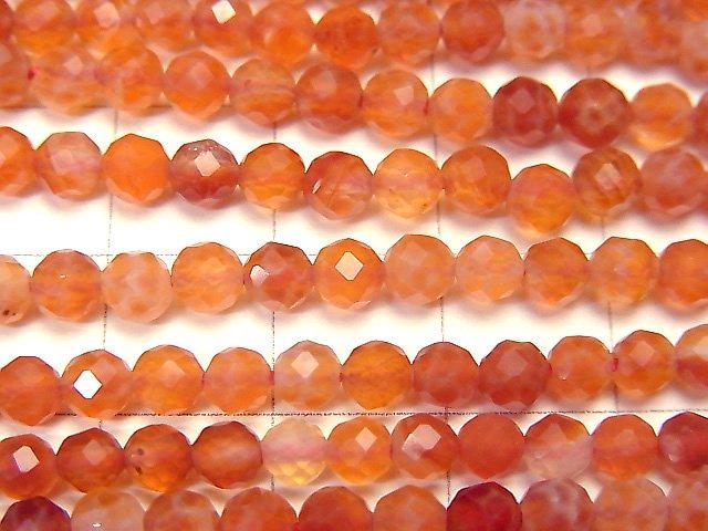 [Video] High Quality! Fire Agate Faceted Round 4mm 1strand beads (aprx.15inch / 38cm)