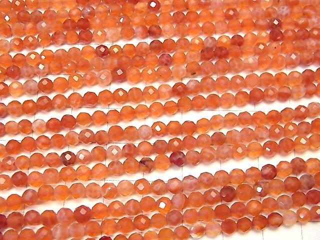 [Video] High Quality! Fire Agate Faceted Round 4mm 1strand beads (aprx.15inch / 38cm)