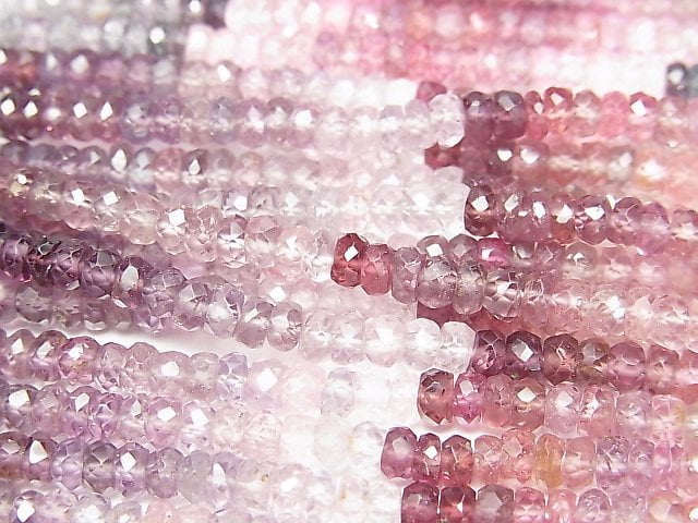 [Video]High Quality Multi-colorSpinel AAA Faceted Button Roundel 3.5x3.5x2mm half or 1strand (aprx.14inch/34cm)