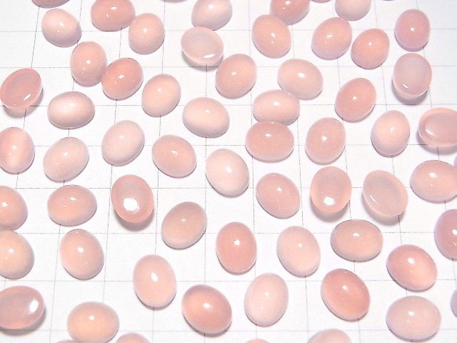 [Video] High Quality Pink Chalcedony AAA Oval Cabochon 10x8mm 5pcs
