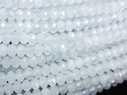 High Quality!  Aquamarine AA++ Faceted Button Roundel 4x4x2.5mm 1strand beads (aprx.15inch/37cm)