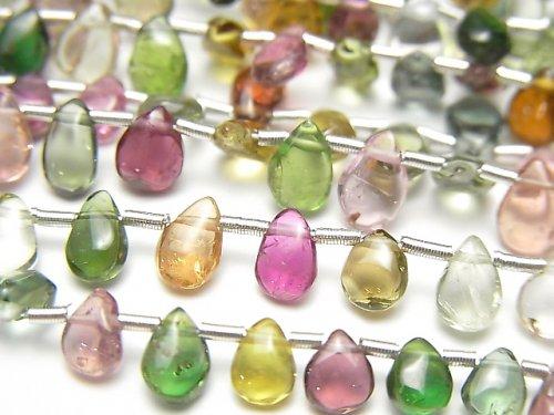 [Video] High Quality Tourmaline AAA- Pear shape (Smooth) half or 1strand beads (aprx.7inch / 18cm)