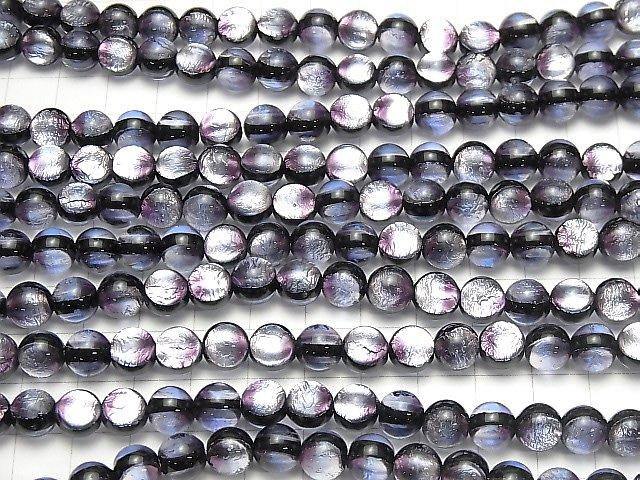 [Video] Lampwork Beads Round 8mm [Purple] 1/4 or 1strand beads (aprx.14inch / 35cm)