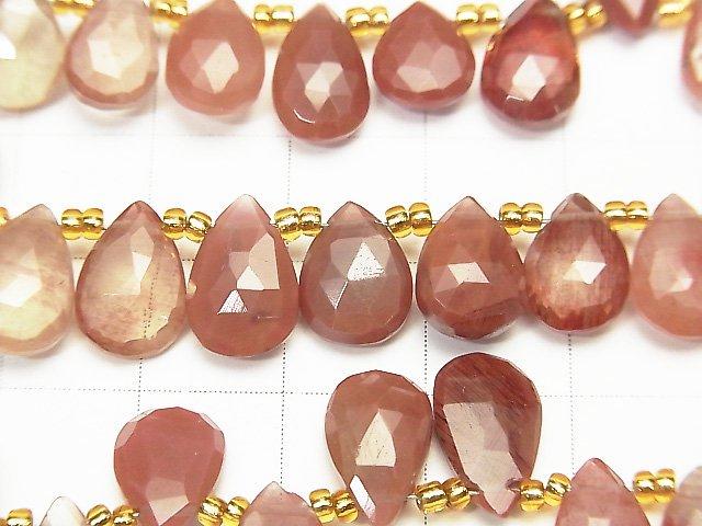 [Video] High Quality Andesine AAA Pear shape Faceted Briolette 1strand beads (aprx.7inch / 18cm)