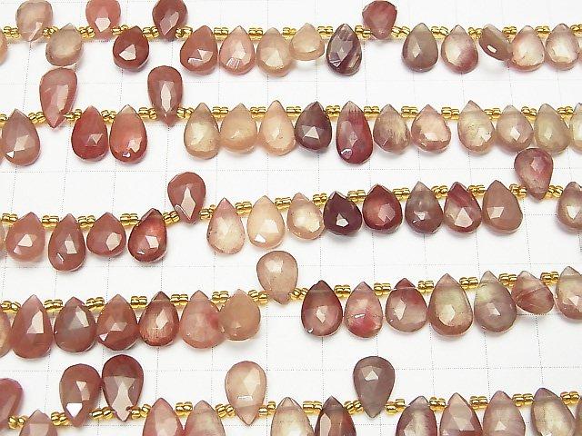 [Video] High Quality Andesine AAA Pear shape Faceted Briolette 1strand beads (aprx.7inch / 18cm)