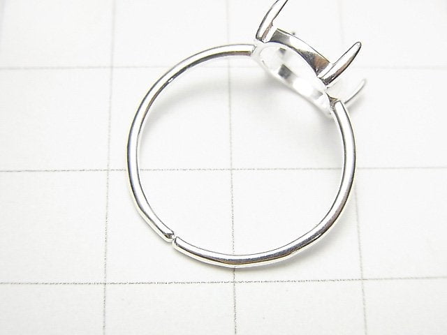 [Video]Silver925 Ring Empty Frame (Claw Clip) Oval 10x8mm No coating Free Size 1pc