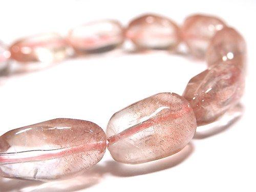[Video] [One of a kind] Natural Strawberry Quartz AAA Nugget Bracelet NO.101