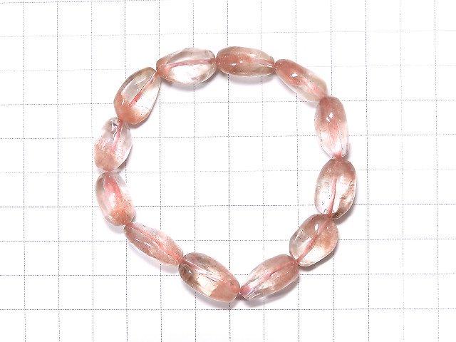 [Video] [One of a kind] Natural Strawberry Quartz AAA Nugget Bracelet NO.101