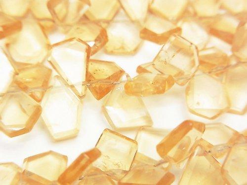 [Video] High Quality Citrine AAA- Rough Slice Faceted half or 1strand beads (aprx.7inch / 18cm)