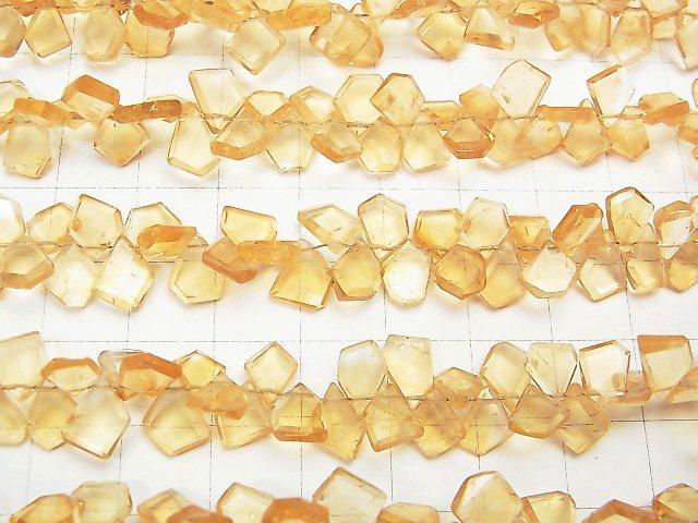 [Video] High Quality Citrine AAA- Rough Slice Faceted half or 1strand beads (aprx.7inch / 18cm)