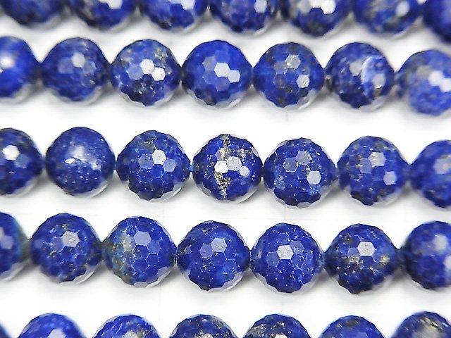 [Video] High Quality! Lapislazuli AA+ 128Faceted Round 6mm 1strand beads (aprx.15inch / 37cm)