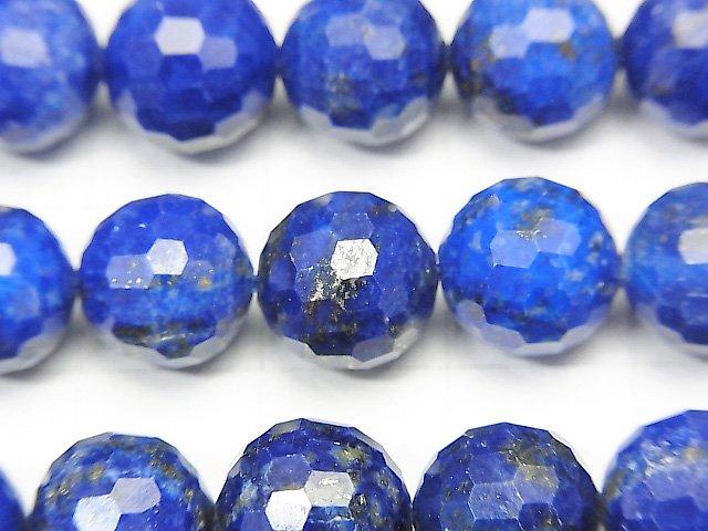 [Video] High Quality! Lapislazuli AA+ 128Faceted Round 10mm half or 1strand beads (aprx.15inch / 38cm)