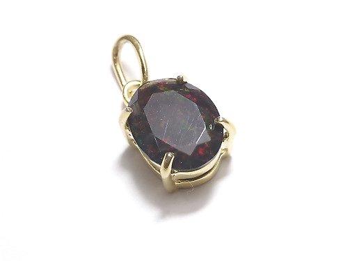 [Video] [One of a kind] High Quality Black Opal AAA Faceted Pendant 18KGP NO.204