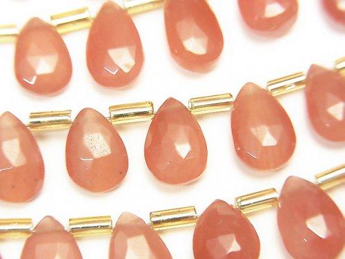 [Video] High Quality Peru Rhodochrosite AAA Pear shape Faceted Briolette half or 1strand beads (aprx.7inch / 18cm)