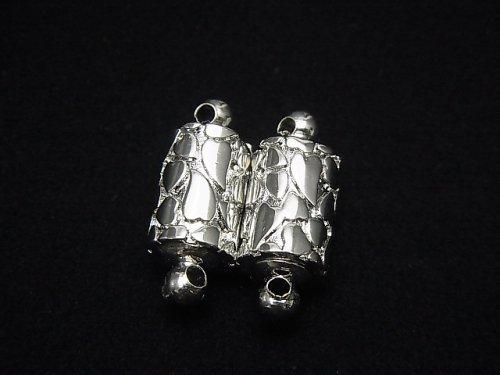 [Video] Metal parts Magnet type with Jump Ring Clasp 19x8x8 Silver color 1pair