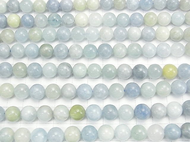 [Video] Multicolor Aquamarine AA Round 10mm half or 1strand beads (aprx.15inch/36cm)