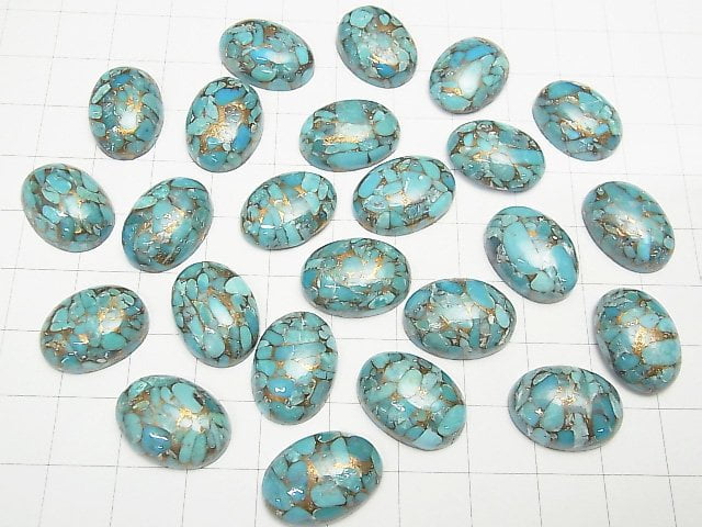 Blue Copper Turquoise AAA Oval Cabochon 18x13mm 1pc