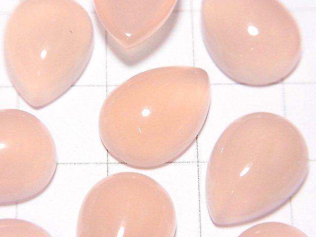 [Video] High Quality Pink Chalcedony AAA Pear shape Cabochon 14x10mm 2pcs