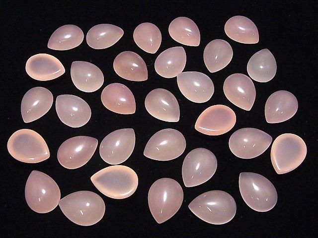 [Video] High Quality Pink Chalcedony AAA Pear shape Cabochon 18x13mm 1pc