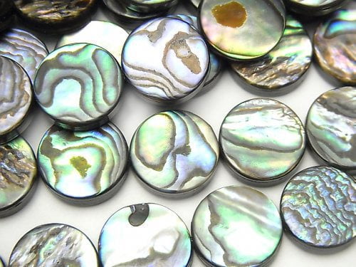 [Video] Abalone Shell Coin 12x12x3.5mm 1/4 or 1strand beads (aprx.15inch/37cm)