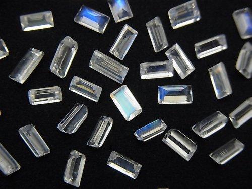 [Video] High Quality Rainbow Moonstone AAA- Undrilled Rectangle Faceted 5pcs