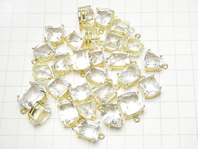 [Video] High Quality Crystal AAA- Bezel Setting Fancy Shape Faceted 18KGP 1pc