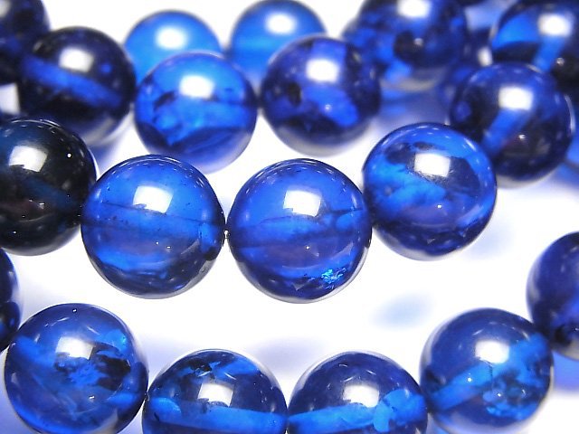 [Video] Blue color Amber Round 10mm Bracelet