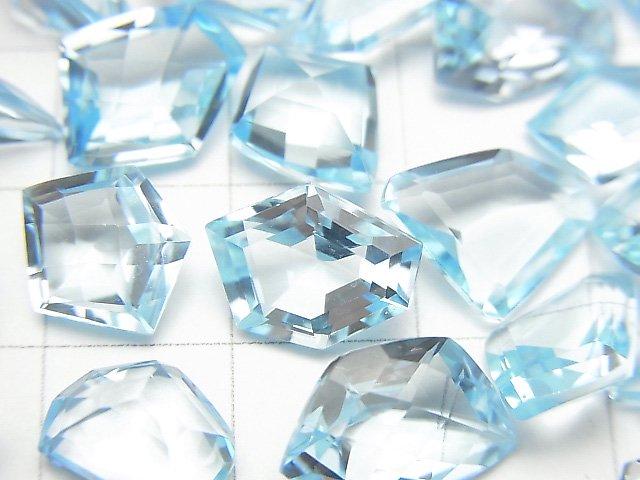 [Video] High Quality Sky Blue Topaz AAA Undrilled Fancy Shape Faceted 2pcs