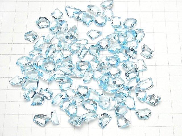 [Video] High Quality Sky Blue Topaz AAA Undrilled Fancy Shape Faceted 2pcs
