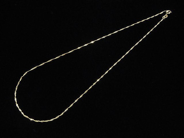 Silver925 Twist Flat Curb Chain 1.1mm 18KGP [40cm][45cm][50cm] Necklace 1pc