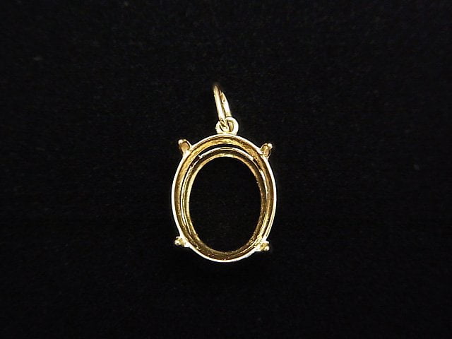 [Video] [Japan] [K10 Yellow Gold] Pendant empty frame (bezel) Oval Faceted for 10x8mm 1pc