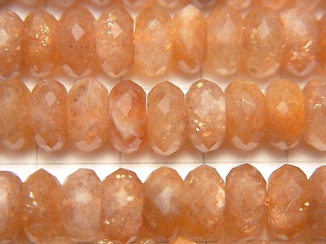 [Video] High Quality! Sunstone AAA- Faceted Button Roundel 8x8x4mm half or 1strand beads (aprx.15inch / 38cm)